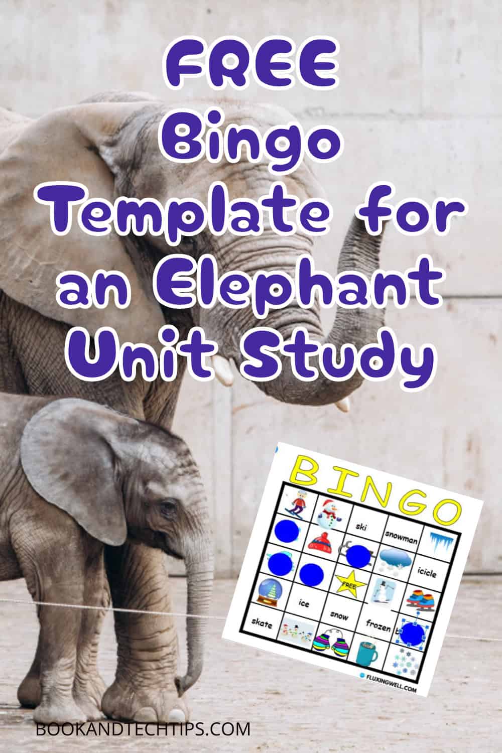 Baby elephant books for kids free bingo template
