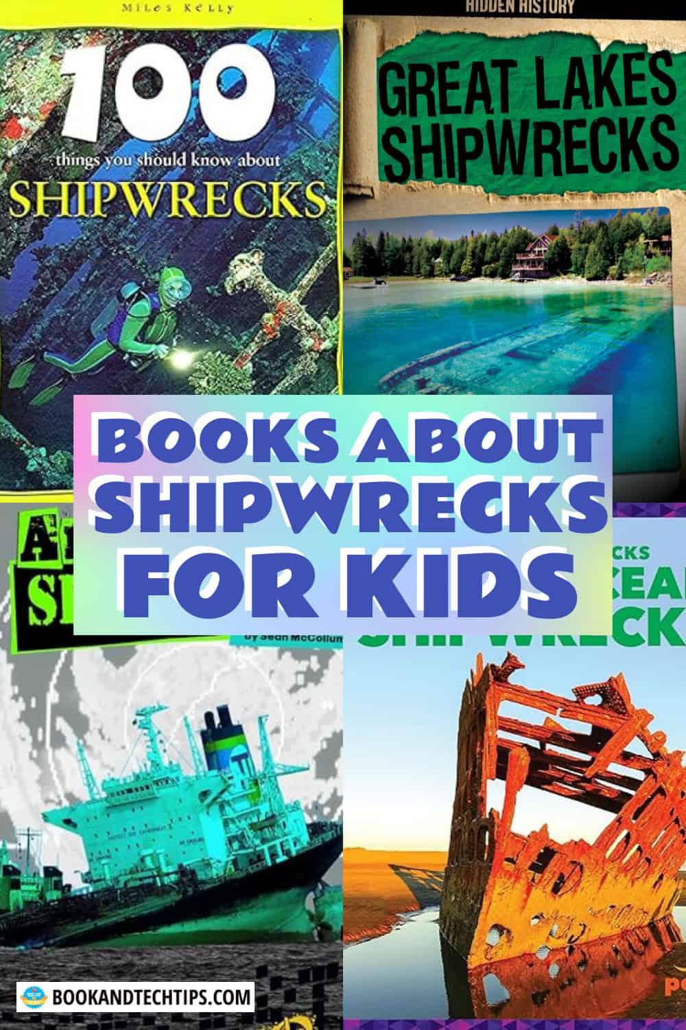 Books About Shipwrecks for kids book cover collage