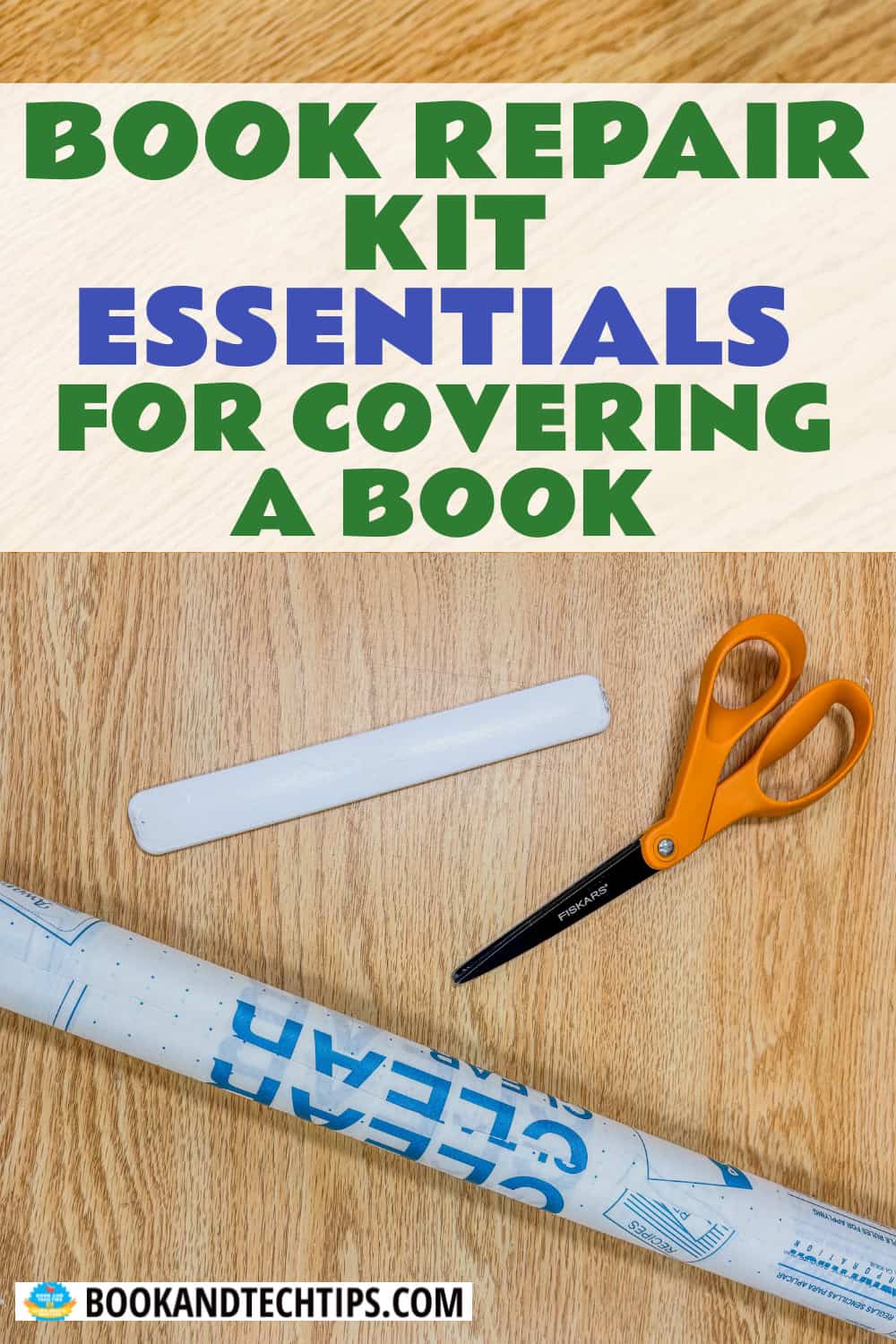 Book repair kit essentials for covering a book